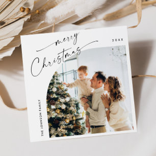Cartão De Festividades Saudação de Natal da FOTO Elegante