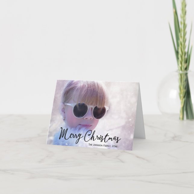 Cartão De Festividades Saudação de Natal de Foto (Frente)