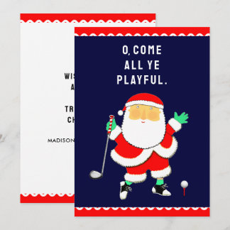 Cartão De Festividades Saudação de Natal de Golfe