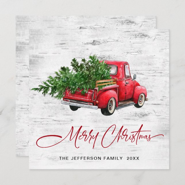 Cartão De Festividades Saudação de Natal do Caminhão da Fazenda Vermelha  (Frente/Verso)