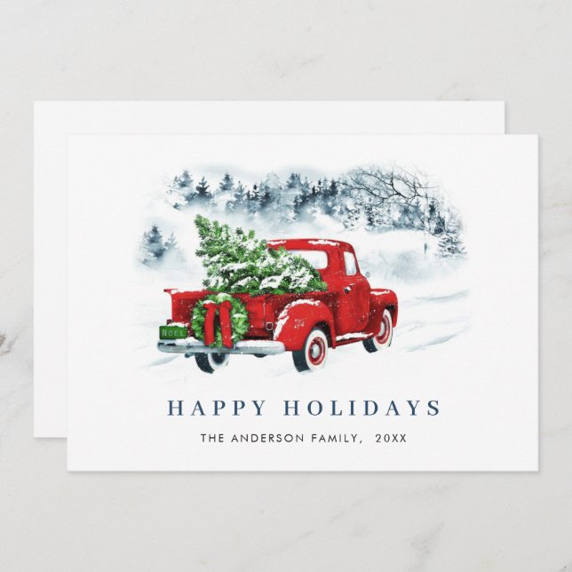 Cartão De Festividades Saudação de Natal do Caminhão da Fazenda Vermelha  (Frente/Verso)