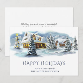 Cartão De Festividades Saudação de Natal do País de Inverno Elegante