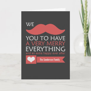 Cartão De Festividades Saudação de Natal do Red Mustache