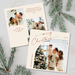 Cartão De Festividades Saudação de Natal do Simples Elegante Na moda 3 FO