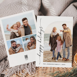 Cartão De Festividades Saudação de Natal do Simples Elegante Na moda 4 FO