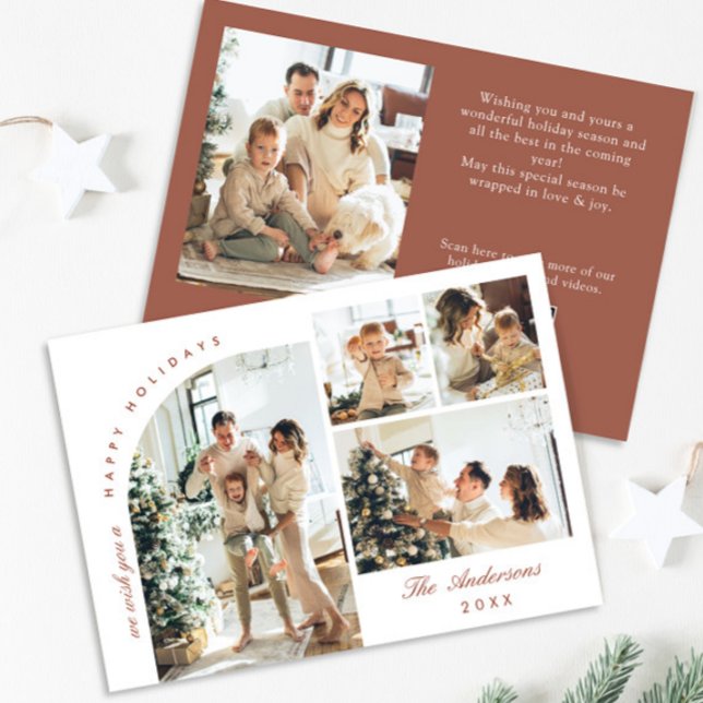 Cartão De Festividades Saudação de Natal do Simples Elegante Na moda 5 FO (Criador carregado)