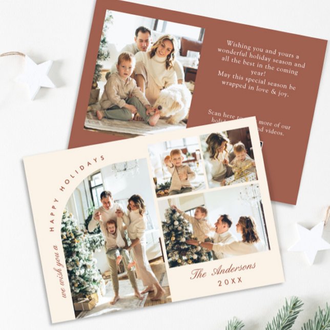 Cartão De Festividades Saudação de Natal do Simples Elegante Na moda 5 FO (Criador carregado)