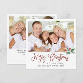 Cartão De Festividades Saudação de Natal Festiva de Azevinho e Frutas 2 F