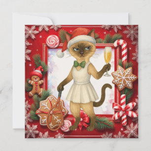 Cartão De Festividades Saudação de Natal para gatos para amantes de gatos