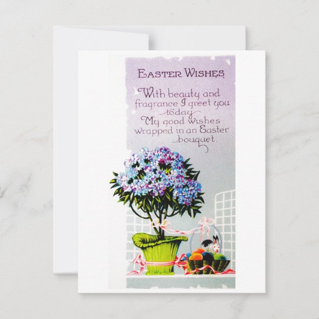 Cartão De Festividades Saudação de Páscoa Vintage (Frente)