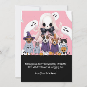 Cartão De Festividades Saudação de Pet no Halloween