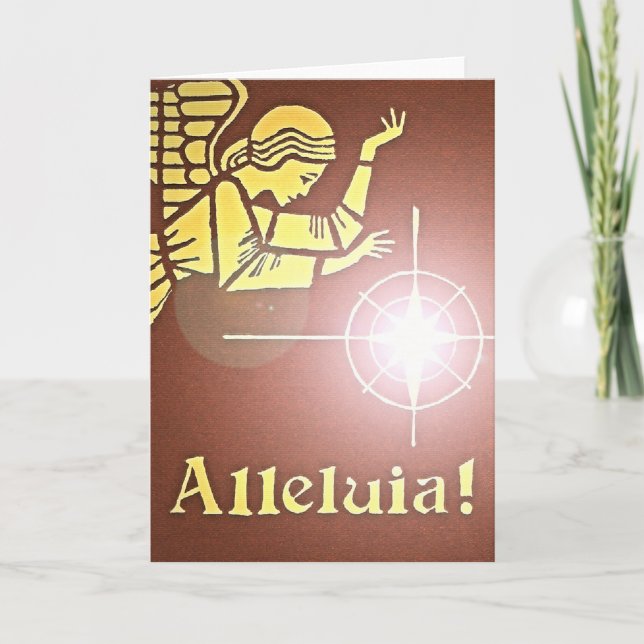 Cartão De Festividades Saudação do Anjo de Natal (Frente)