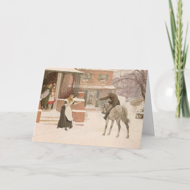 Cartão De Festividades Saudação do Carteiro por Robert Walker Macbeth (Frente)