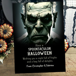 Cartão De Festividades Saudação do Dia das Bruxas do Monstro de Spooky Fr