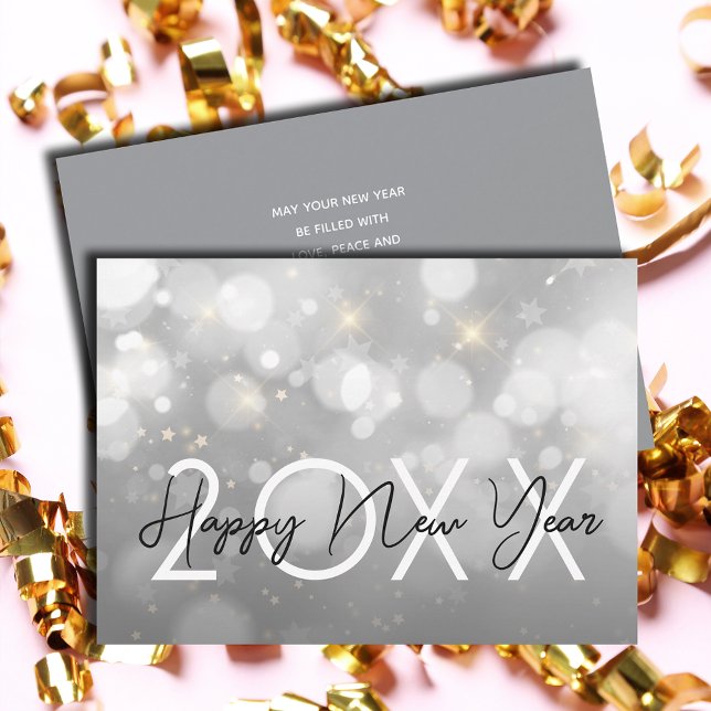 Cartão De Festividades Saudação do Feliz ano novo Moderno (Modern Happy New Year Greeting Holiday Cards - Order INSTANT DOWNLOAD and or PRINTED or both!)