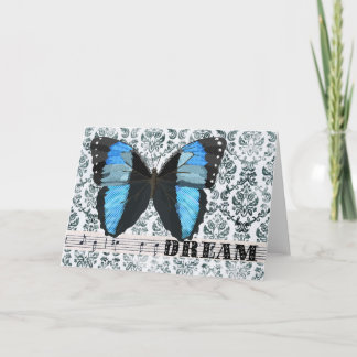 Cartão De Festividades Saudação do Sonho da Borboleta Azul
