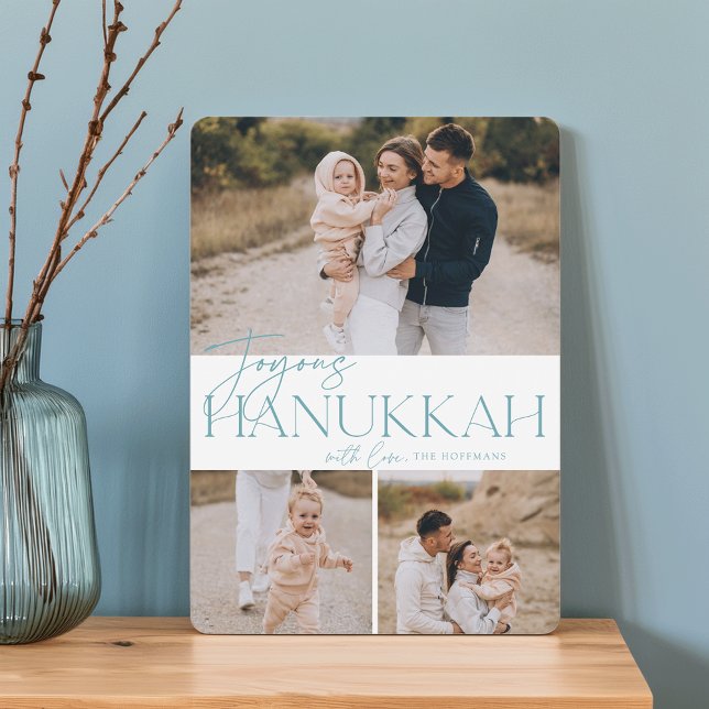 Cartão De Festividades Saudação Festiva | 3 Foto Joyous Hanukkah (Criador carregado)