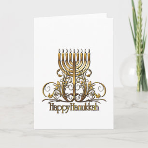 Cartão De Festividades Saudação Menorah Hanukkah