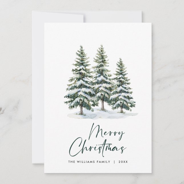 Cartão De Festividades Saudação Mínima da Árvore de Natal Elegante (Frente)