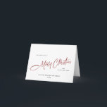 Cartão De Festividades Saudação Mínima Elegante de Natal Corporativo<br><div class="desc">Você pode mudar a cor de todo o texto, a cor de fundo e os pinheiros no verso. Você pode fazer isso no editor do Zazzle, pode entrar em contato comigo se precisar de detalhes sobre como fazê-lo, ou se precisar de outra ajuda ou novo item. Eu respondo em breve....</div>