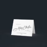 Cartão De Festividades Saudação Mínima Elegante de Natal Corporativo<br><div class="desc">Você pode mudar a cor de todo o texto, a cor de fundo e os pinheiros no verso. Você pode fazer isso no editor do Zazzle, pode entrar em contato comigo se precisar de detalhes sobre como fazê-lo, ou se precisar de outra ajuda ou novo item. Eu respondo em breve....</div>