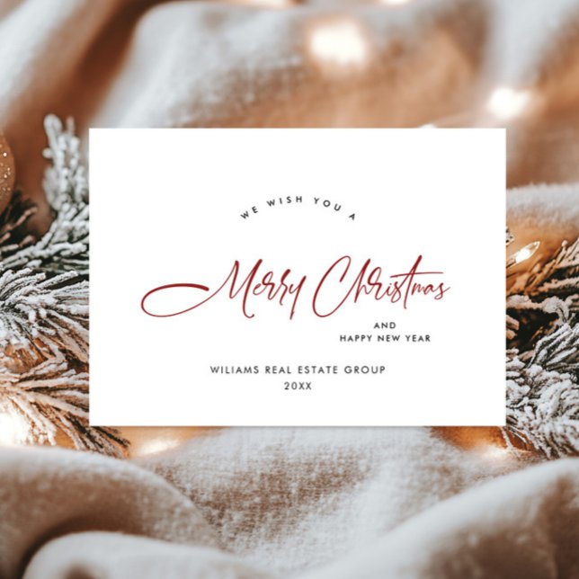 Cartão De Festividades Saudação Mínima Elegante de Natal Corporativo (Criador carregado)