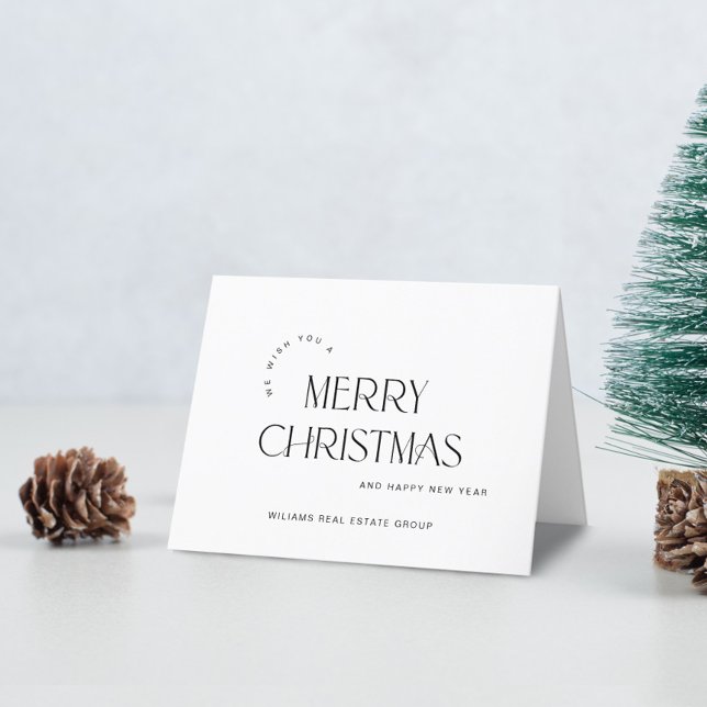 Cartão De Festividades Saudação Mínima Elegante de Natal Corporativo (Criador carregado)