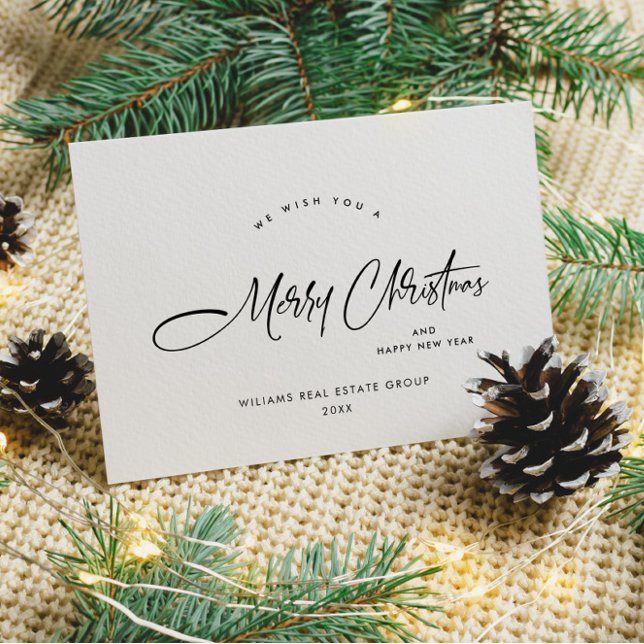 Cartão De Festividades Saudação Mínima Elegante de Natal Corporativo (Criador carregado)