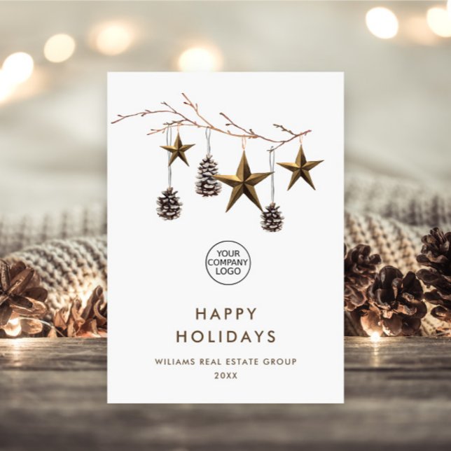 Cartão De Festividades Saudação Mínima Elegante de Natal Corporativo (Criador carregado)