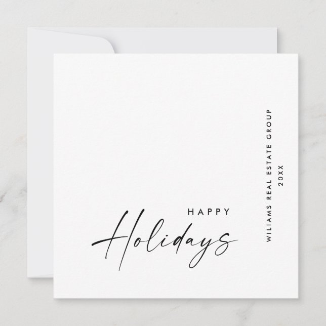 Cartão De Festividades Saudação Mínima Elegante de Natal Corporativo (Frente)