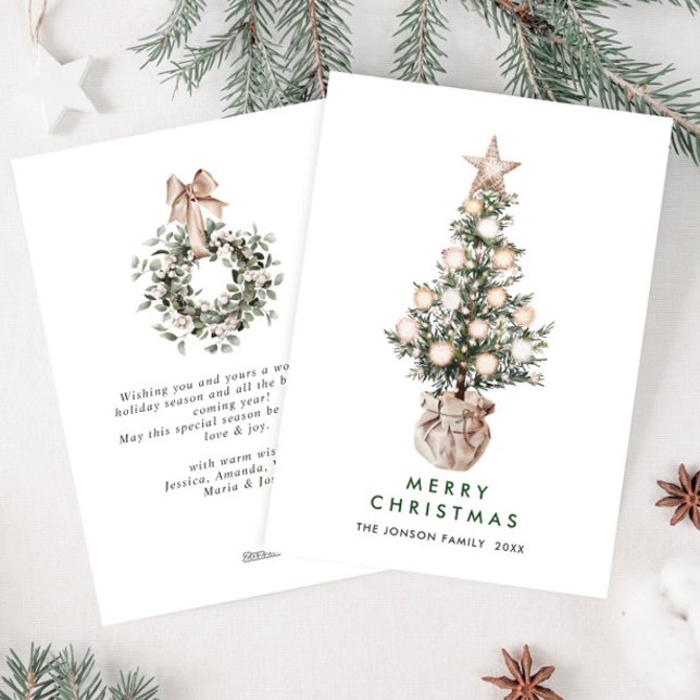 Cartão De Festividades Saudação Neutral de Pinheiros Boêmianos de Natal (Criador carregado)