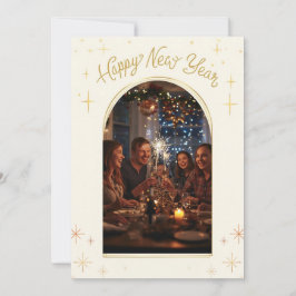 Cartão De Festividades Saudação Personalizada de Ano Novo Feliz com minha