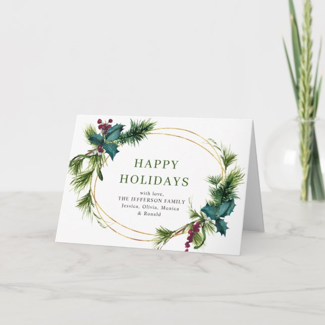 Cartão De Festividades Saudação Russa do Pinheiro de Natal (Frente)