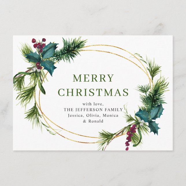 Cartão De Festividades Saudação Russa do Pinheiro de Natal (Frente)