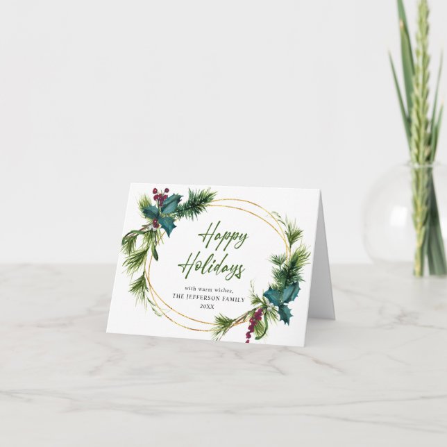 Cartão De Festividades Saudação Russa do Pinheiro de Natal (Frente)