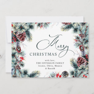 Cartão De Festividades Saudação Russa do Pinheiro de Natal