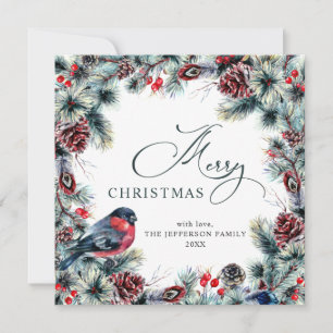 Cartão De Festividades Saudação Russa do Pinheiro de Natal