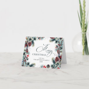 Cartão De Festividades Saudação Russa do Pinheiro de Natal