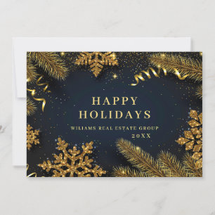 Cartão De Festividades Saudação Rústica Corporativa de Pinheiro de Natal