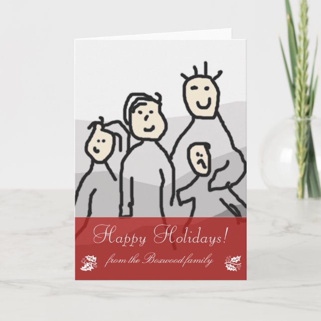 Cartão De Festividades Saudação sazonal - Foto pessoal e texto vertical (Frente)