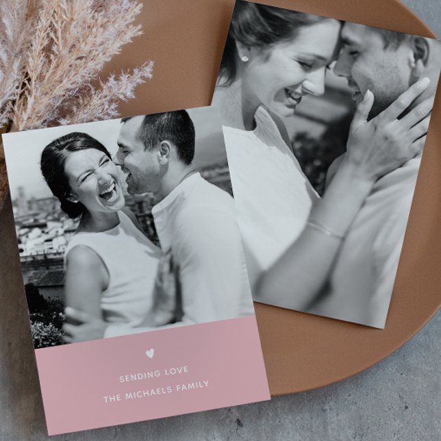 Cartão De Festividades Saudação Simples do Namorados Blush (Criador carregado)