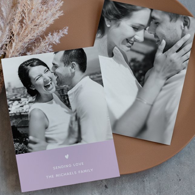 Cartão De Festividades Saudação Simples do Namorados Roxo (Criador carregado)