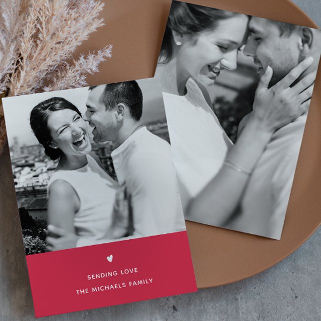 Cartão De Festividades Saudação Simples do Namorados Vermelho (Criador carregado)