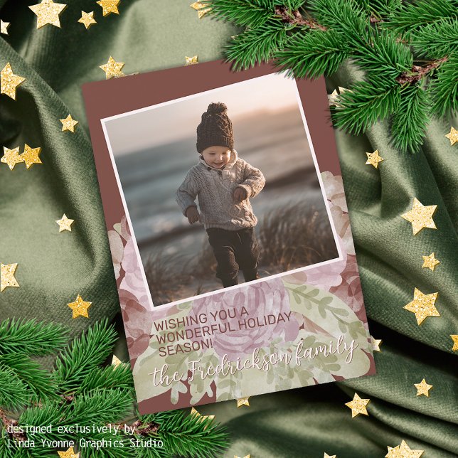 Cartão De Festividades Saudações Charmantes do Clássico Floral Clássico (Criador carregado)