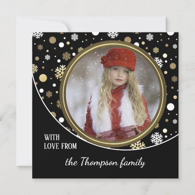 Cartão De Festividades Saudações Clássicas de Férias Modernas do Amor (Frente)