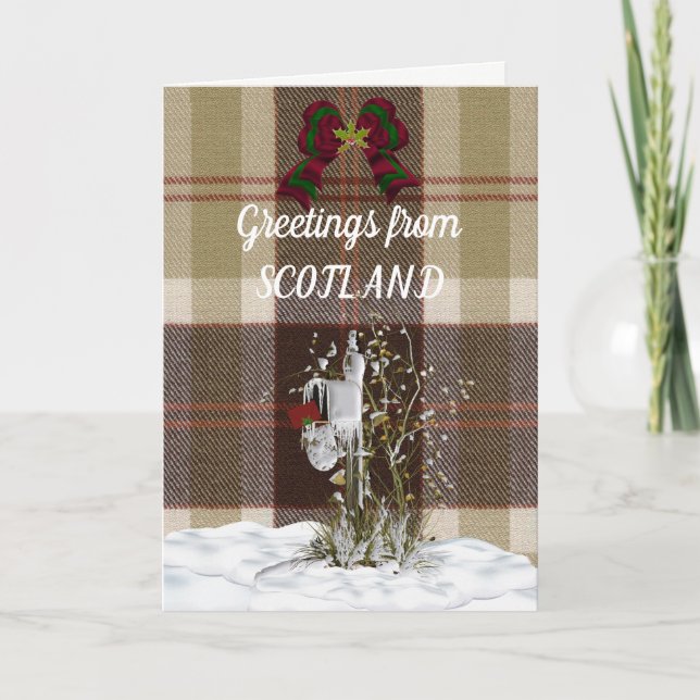 Cartão De Festividades Saudações Da Escócia Bannockbane Tartan (Frente)