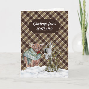 Cartão De Festividades Saudações Da Escócia Bannockbane Tartan Natal