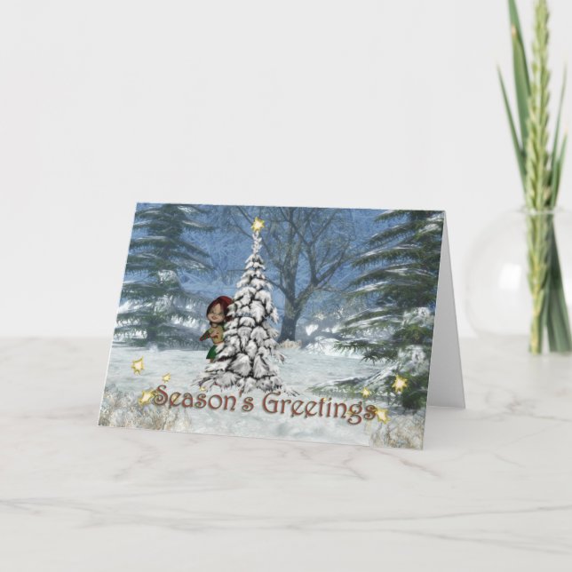 Cartão De Festividades Saudações da Estação (Frente)