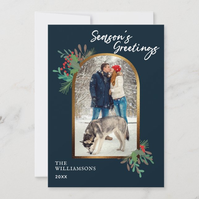 Cartão De Festividades Saudações da Estação de Fotos Personalizada da Fol (Frente)