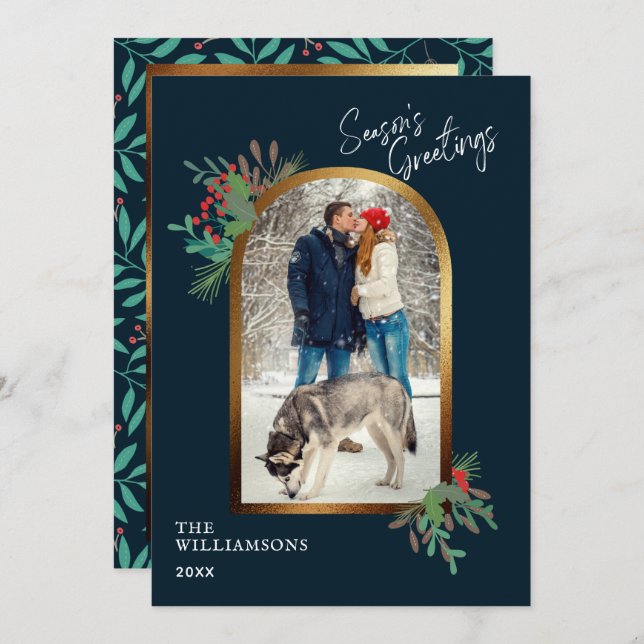 Cartão De Festividades Saudações da Estação de Fotos Personalizadas de Fo (Frente/Verso)